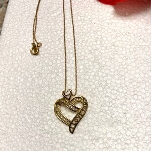 10K Gold I Love You heart necklace